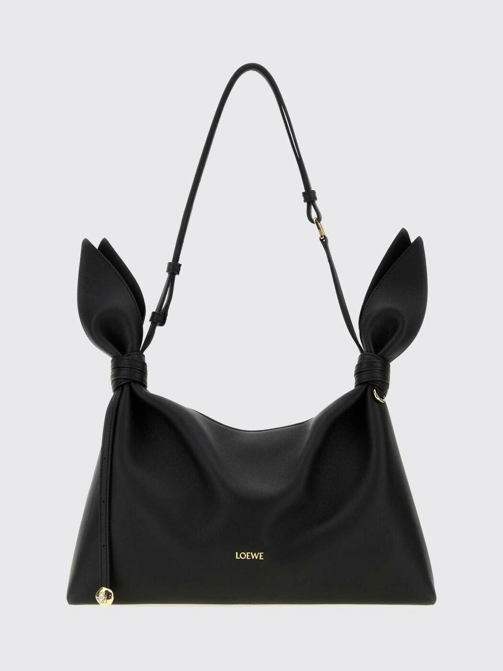Loewe Scarf Leather Shoulder Bag Black
